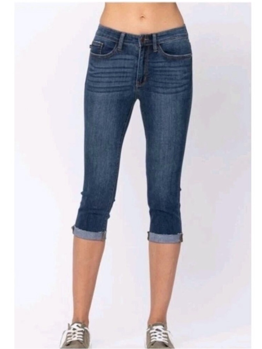 Judy Blue Jeri Skinny Fit
Capri Mid Rise Jeans Womens 14W Stretch Dark NWT